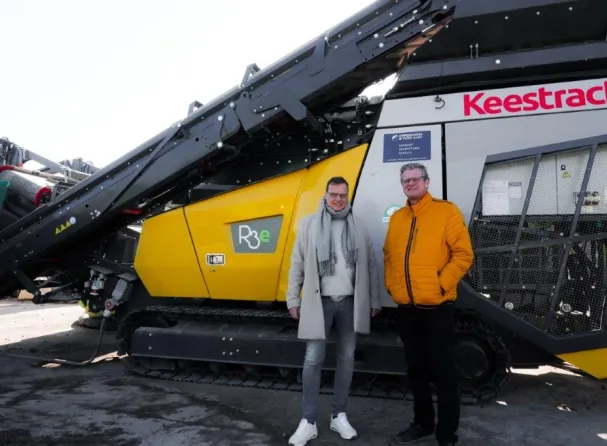Recycling in perfection, Keestrack plug-in electric crushing and screening at Zero emission converts demolition waste to sustainable construction material